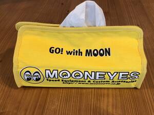 mooneyes キャンバス イエロー 黄色 ティッシュケース ティッシュカバー ムーンアイズ ガレージ 車 お部屋 などに