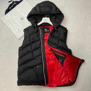 【希少XL 極美品】モンクレール MONCLER キルティング ダウンベスト GRENOBLE グルノーブル ROSSINIERE GILET 黒 ブラック 裏地赤 4 JPタグ