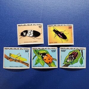 マリ共和国★1978年　昆虫５種　未使用切手