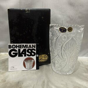 BOHEMIA GLASS ボヘミアグラス 花瓶 フラワーベース　箱付き