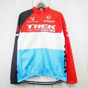 トレック ファクトリー レーシング TREK-FACTORY-RACING 裏地起毛 フルジップ 長袖サイクルジャージ サイクルウェア(XXL)レッド