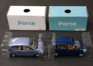 2色2台 TOYOTA Porte ■ カラーサンプル 1/30 トヨタ ポルテ 非売品 ■ Gray Metallic / Blue Mica