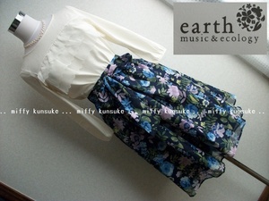 新品◆earth music&ecology 胸元フリルがキュートなカットソー◆白