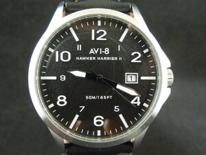 ★Ｗ―３３３★腕時計　AVI-8/アヴィエイト HAWKER HARRIERⅡ 動作品 QUARTZ/クォーツ 3針 デイト アナログ アンティーク メンズ [60]