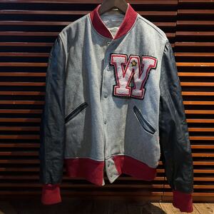 BUTWIN VARSITY jacketジャケット　スタジャン 袖革 バトウィン　リバーシブル　60年代前後　ラインなしリブ