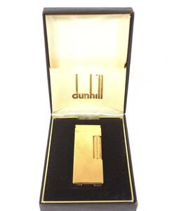 スイス製 dunhill ダンヒルライター 説明書 保証書 ケース付 本体サイズ(約)：横幅2.4cm×奥行1.2cm×高さ6.4cm 着火の確認済み NYK507