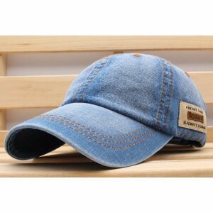 野球帽子 デニム 綿 キャップ 帽子 メンズ レディース 56cm~58cm BL CC6-3
