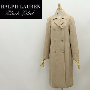 ◆RALPH LAUREN BLACK LABEL ラルフローレン ブラックレーベル キャメル混 ダブル ロング コート ベージュ 7