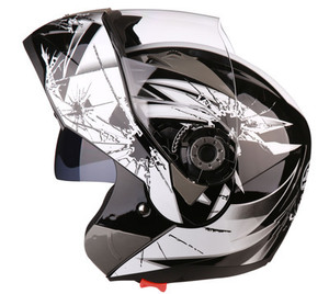 フリップアップ ダブルレンズ バイク ジェット ヘルメット フルフェイスヘルメット◆M L XL XXL サイズ 12色選択可能A