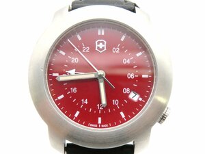 1円◆稼働◆ ヴィクトリノックス レッド クオーツ メンズ 腕時計 M05710
