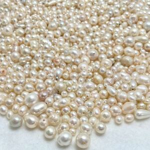 大量!!「本真珠パールアクセサリーパーツおまとめ」a 約437g 淡水 あこや ポテト ケシ baby pearl necklace jewelry parts CE0