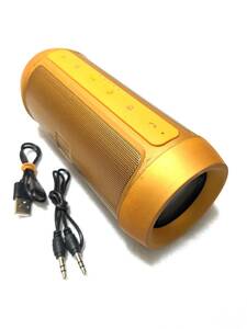 中古 送料無料 Bluetooth ブルートゥース スピーカー 大音量 15W ウーハー 無線通話 ハンズフリー ポータブル ステレオ オレンジ
