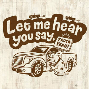 ■TRUCK YEAH Tシャツ■ Mサイズ（ホワイトxブラウン）フォード　FORD　F150