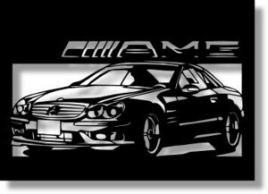 メルセデス・ベンツ(MERCEDES) SL55 AMGの切り絵　【A4サイズ】[C4-062]