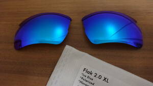 POLARIZED刻印入り！★オークリー フラック 2.0 XL 用 カスタム偏光ハイグレードレンズ ICE BLUE Color Polarized 新品 Flak 2.0 XL 