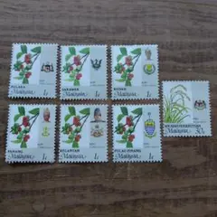 外国切手　未使用　マレーシア　植物　７枚