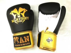 ★超限定★10oz★新入荷★MAN FIGHT★ボクシンググローブ★黒/白/金★PU製より優れた合革製★マジックテープ式★マンファイト★