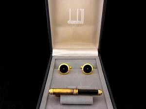 ◎№3767◎■④■【ｄunhill】ダンヒル【ゴールド】■カフス＆ネクタイピン セット♪