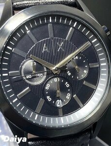新品 AX ARMANI EXCHANGE アルマーニ エクスチェンジ 正規品 腕時計 クロノグラフ カレンダー アナログ クオーツ 防水 レザー ブラック