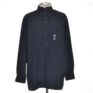 〇496026 JAPACHE ジャパーチェ ◯長袖 シャツ 刺繍 サイズM メンズ ブラック