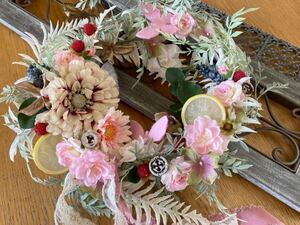 Handmade◆ハンドメイド◆リース◆original wreath◆壁飾り◆壁掛け◆welcome＊wreath◆33㎝＊＊＊