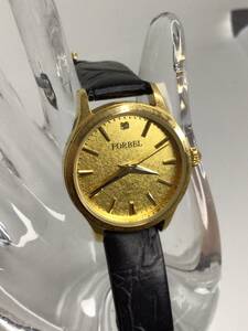 【FORBEL】中古品　稼動品　電池交換済　24K Gold Foil Diamond 7-42 sh