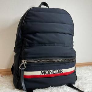 1円 未使用級 モンクレール MONCLER リュックサック NEW ROMEO ZAINO レザー ブラック 黒 メンズ A4サイズ可