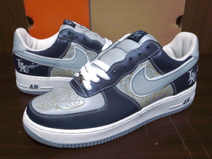 05年製 NIKE AIR FORCE 1 Mr.CARTOON ナイキ エアフォース ミスター カートゥーン LA 刺繍 AF1【312234-401】ネイビー グレー 紺×灰 US10