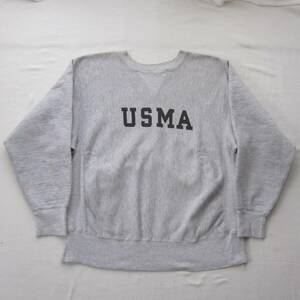 ☆ 80s トリコタグ チャンピオン USMA リバースウィーブ (L) 染み込み スウェットシャツ ヴィンテージ / 単色 タタキ 後付け usafa / navy