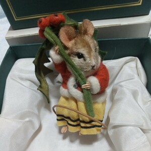 クリスマス★R.john.wrightマウス Mouse Seasons Winter 柊 ネズミ XmasSeason 保証書 箱あり 美品2009年の作品