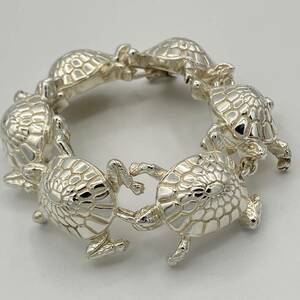 希少品 ティファニー 6連 タートル リンク ビンテージ ブレスレット バングル シルバー 925 亀 Tiffany Turtle Vintage Silver Bracelet