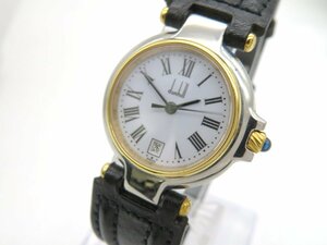 1円◆稼働◆ ダンヒル ホワイト クオーツ レディース 腕時計 M41609
