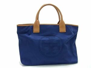 1円 ■美品■ TORY BURCH トリーバーチ ナイロン ハンドバッグ トートバッグ レディース ブルー系 BG7941