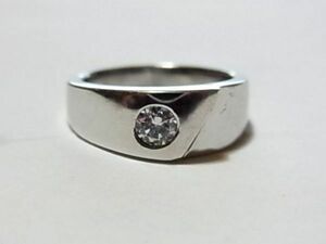 未使用品SVシルバー リング指輪10号1粒CZキュービックジルコニア人工ダイヤモンド ピンキーリング男性メンズ女性レディース