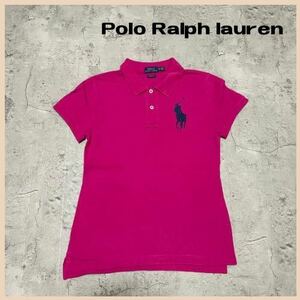 Polo Ralph lauren ポロ ラルフローレン ポロシャツ 半袖 skinny fitスキニー フィット ビッグポニー ピンク レディース サイズXS 玉FL2933