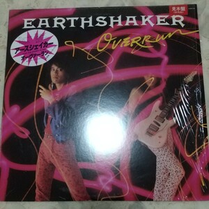 【LP】EARTHSHAKER アースシェイカー/OVERRUN オーヴァーラン〈貴重な非売品プロモ盤〉※ジャケット・盤面・ライナー全て新品同様