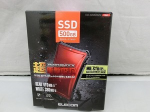 期間限定セール 【未使用】 エレコム ELECOM 外付けポータブルSSD 500GB レッド ESD-ZSA0500GRD