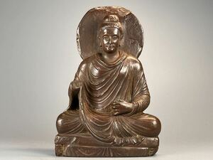 ガンダーラ禅定坐像 仏教美術 置物 アンティーク