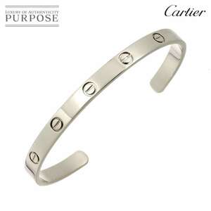 カルティエ Cartier ラブ ブレス #19 オープン K18 WG ホワイトゴールド 750 ブレスレット バングル Love Bracelet【証明書付き】 90227363