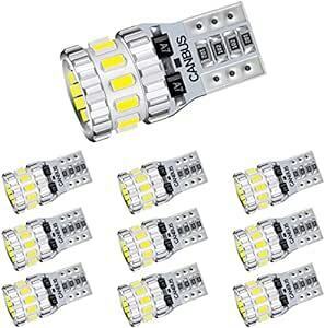 T10 LED 爆光 ホワイト 10個 キャンセラー内蔵 LED T10 車検対応 3014LEDチップ18連 12V 車用 ポジ