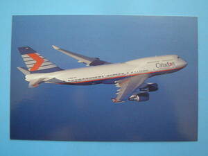 (H11) 絵葉書 古い絵葉書 飛行機 カナディアン航空 Canadian Airlines ボーイング 747-400 民間機 航空機 旅客機 