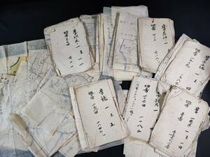 古地図【明治時代・手書き古地図 大量一括（数百枚）】