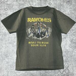 RAMONES ラモネス バンドT Tシャツ 半袖 ブラック フェード シングルステッチ 90s 90年代 ヴィンテージ ビンテージ vintage