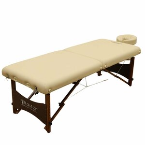 k041501k4 展示品 Master Massage マッサージベッド軽量折たたみ 木製 ベージュ D