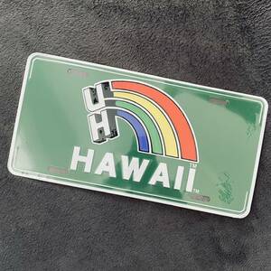 《レインボー ナンバープレート》University of Hawaii アメリカン雑貨 グリーン