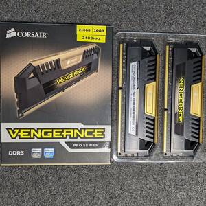 【中古】DDR3メモリ 16GB(8GB2枚組) Corsair VENGEANCE PRO SERIES CMY16GX3M2A2400C11A [DDR3-2400 PC3-19200]