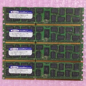 【動作確認済】ACTICA DDR3-1333 計16GB (4GB×4枚セット) PC3-10600R ECC Registered RIMM メモリ