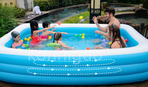子供楽園　親子大型プール　ファミリープール　キッズプール　ビニールプール　水遊びプール　家庭用 2.6M3層A119