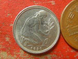外国・西ドイツ／５０ペニヒ白銅貨（1950年F）　240422
