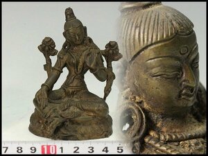 【金閣】中国美術 仏教美術 古銅 仏像 チベット仏 旧家蔵出(MG986)